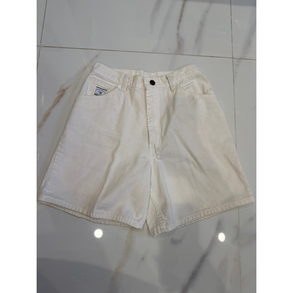 Vintage Wrangler for Women White Denim Shorts High Waisted USA Size 8 Avg